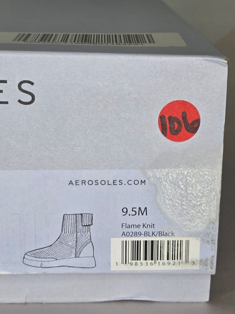Aerosoles Flame Bootie - Black Knit/faux Tumbled Nubuck, 9.5 M - Picture 6 of 7